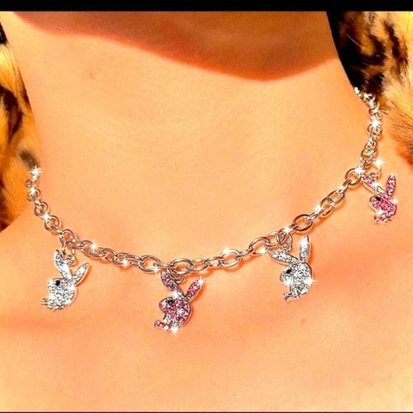 PLAYBOY Jewelry - Hypoallergenic surgical metal playboy necklacecheck out matching set of earrings